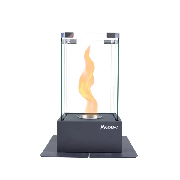 The Tomma tabletop fireplace delivers real flame ambiance without venting or installation. Its compact 12-inch footprint and 60-minute burn time make it perfect for intimate spaces indoors or out.