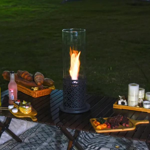 The Vornado Ethanol Tabletop Fireplace delivers authentic flame ambiance in a compact, portable design. With 2-hour burn time and double-layer stainless steel burner, it creates warmth and atmosphere anywhere. - alternate view