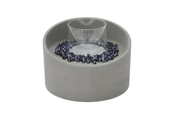 The Torre Ethanol Fire Bowl combines modern design with versatile functionality. Handcrafted from glass-fiber reinforced concrete with a stainless steel burner, it delivers up to 28,000 BTUs of adjustable heat.