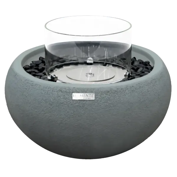 The York Ethanol Fire Bowl combines handcrafted glass-fiber reinforced concrete with a stainless steel burner for versatile ambiance. With 18,000 BTU adjustable heat output and 2-hour burn time, it's ideal for both indoor and outdoor spaces.