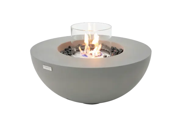 The Roca combines artisanal concrete craftsmanship with modern ethanol fire technology. Features a 304 stainless steel burner with adjustable flame control, delivering up to 28,000 BTUs of warmth for 2-5.5 hours per fill.