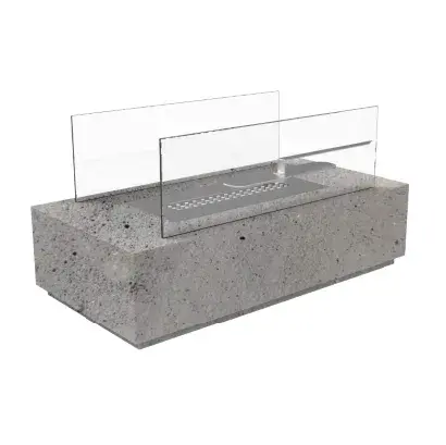 The Kira brings sophisticated warmth to any space with its cast concrete base and real ethanol flame. Compact at 13.8" long, it creates intimate ambiance for approximately 60 minutes per fill with adjustable flame height.