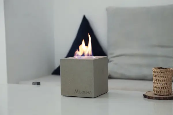 The Vito brings warmth and contemporary style to any space with its cast concrete construction and clean-burning ethanol flame. Compact at 5.1 inches, it creates intimate ambiance for approximately 60 minutes per fill. - alternate view