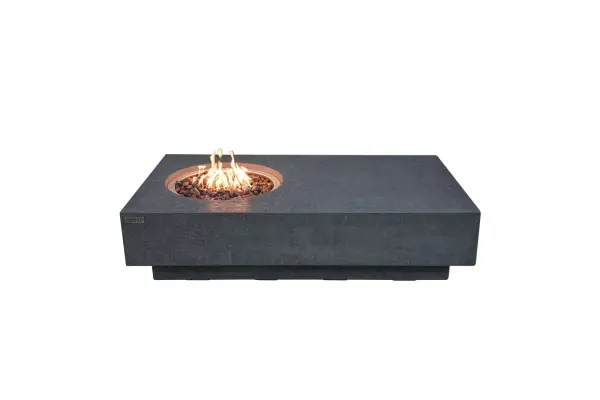 The Elementi Metropolis Fire Table combines contemporary design with powerful 45,000 BTU heat output. Handcrafted from glass-fiber reinforced concrete with stainless steel burner components, it's CSA and CE certified for safety.