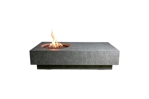 The Elementi Metropolis Fire Table combines contemporary design with powerful heating capability. Handcrafted from glass-fiber reinforced concrete with stainless steel burner components, this outdoor fire table delivers 45,000 BTUs.
