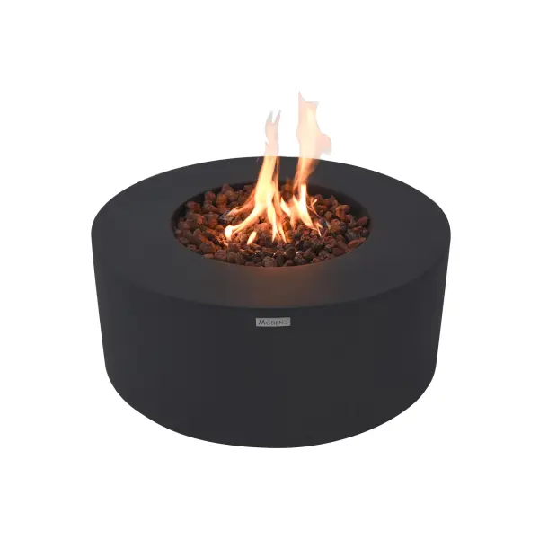 The Modeno Venice Fire Table combines modern design with powerful 50,000 BTU heating. Constructed from glass-fiber reinforced concrete with stainless steel burner components, it's CSA and CE certified for safety.
