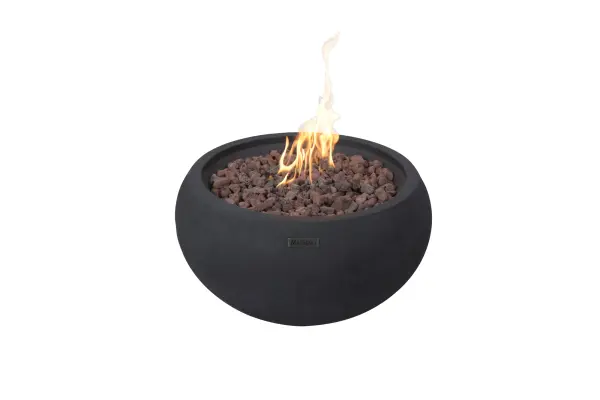 The Modeno York Fire Bowl combines modern design with powerful performance, delivering 40,000 BTUs of warmth. Crafted from durable glass-fiber reinforced concrete with stainless steel burner components and push-button ignition.