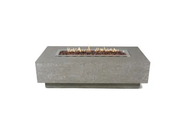 The Elementi Kingsale Fire Table combines handcrafted concrete construction with a powerful 45,000 BTU burner system. Features CSA, CE, and UKCA certifications with push-button ignition for easy operation.