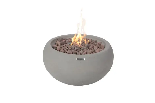 The Modeno Newbridge Fire Bowl combines modern design with powerful heating capability. Constructed from glass-fiber reinforced concrete with a stainless steel burner system, it delivers 40,000 BTUs of warmth for outdoor entertaining.