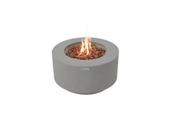The Modeno Waterford Fire Table combines modern concrete construction with powerful 40,000 BTU heating. Features stainless steel burner system, push-button ignition, and includes lava rock media and protective cover.