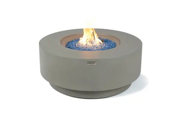 The Colosseo Fire Table combines handcrafted glass-fiber reinforced concrete construction with a powerful 60,000 BTU burner system. Features include push-button ignition, stainless steel components, and complete accessory package.
