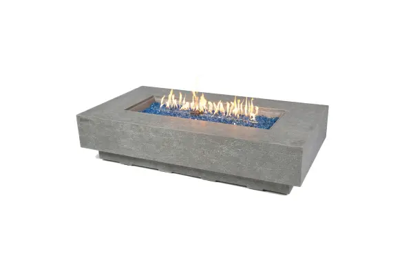 The Riviera Fire Table combines handcrafted glass-fiber reinforced concrete construction with a powerful 60,000 BTU stainless steel burner. At 60 inches long, it creates a stunning focal point for outdoor entertaining.