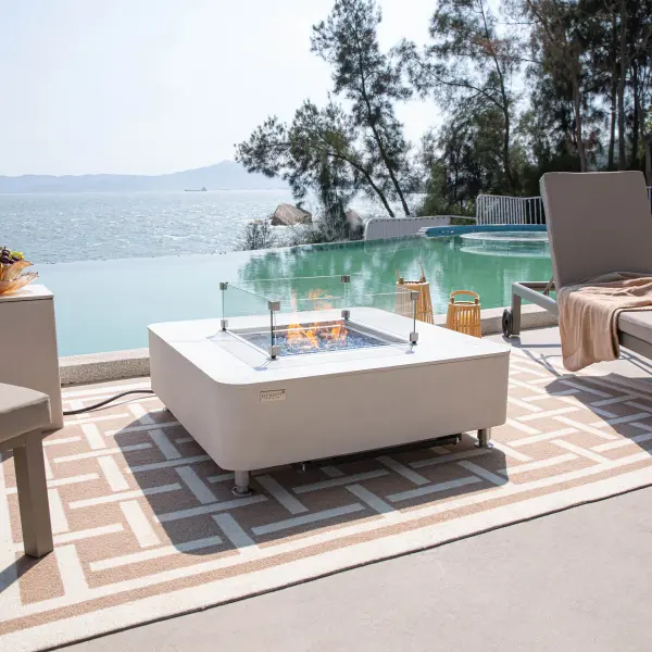 Annecy Marble Porcelain Fire Table - Image 3