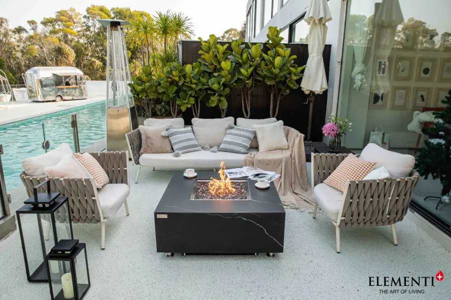 ELEMENTI PLUS SOFIA Marble Porcelain Fire Table - Image 8