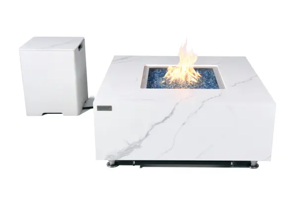 Elementi Plus Bianco Marble Porcelain Fire Table - Image 7