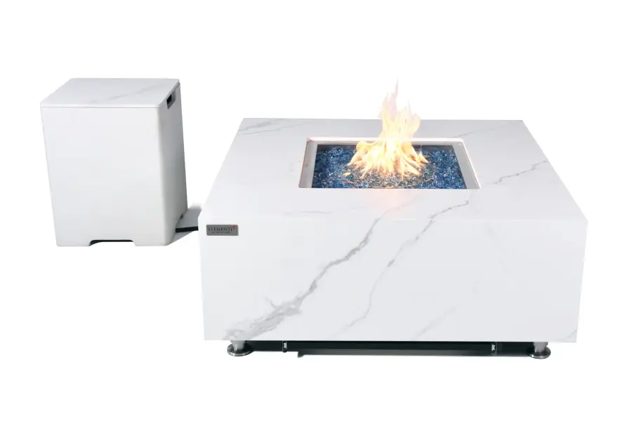 Elementi Plus Bianco Marble Porcelain Fire Table - Image 7