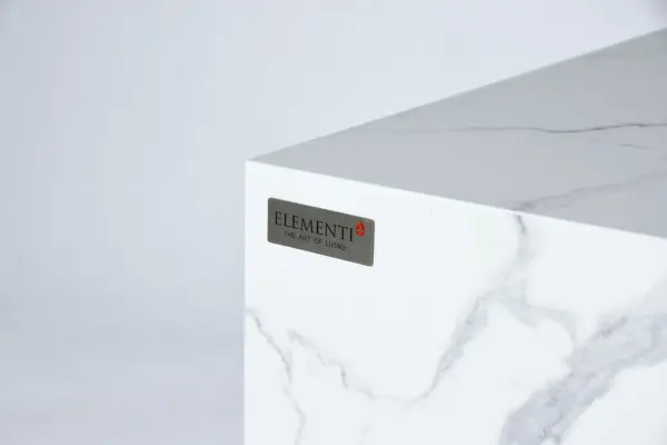 ELEMENTI PLUS Carrara Marble Porcelain Fire Table - Image 6