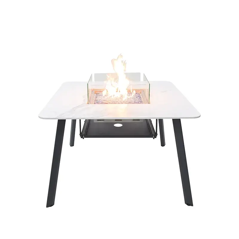 Helsinki Marble Porcelain Dining Fire Table