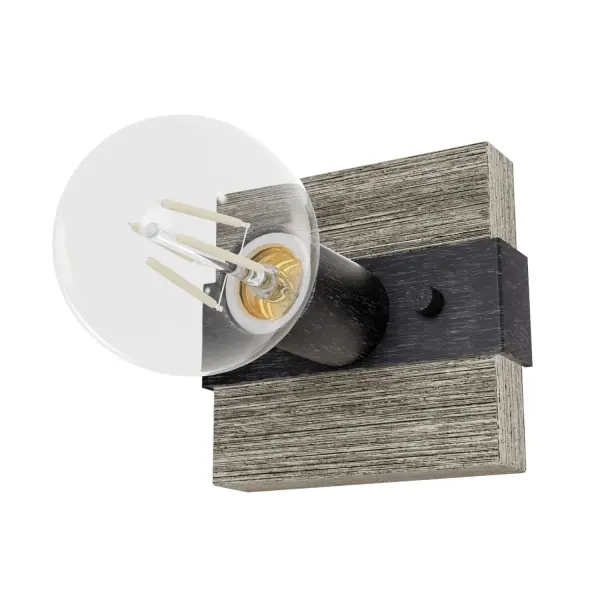 Simple and versatile, the Donelson wall sconce can be placed in many spaces. The modern rustic design makes it perfect for many styles, from Minimalist to modern to farmhouse. Consider this light at your entry hall or as an accent near your mirrors. Pair with other lights from the Donelson collection for a seamless look throughout your home. Rated for indoor spaces exposed to humidity Requires 1 E26 bulbs. Bulbs not included. INDOOR-DAMP RATED: For use in indoor spaces exposed to humidity like bathrooms and laundry rooms. BULB RECOMMENDATION: Maximum W per light bulb or equivalent LED bulb. Bulbs not included. PICTURED HERE: Match our image using G25 Globe light bulbs. WARRANTY: One-year limited warranty backed by the trusted experts at Hunter.