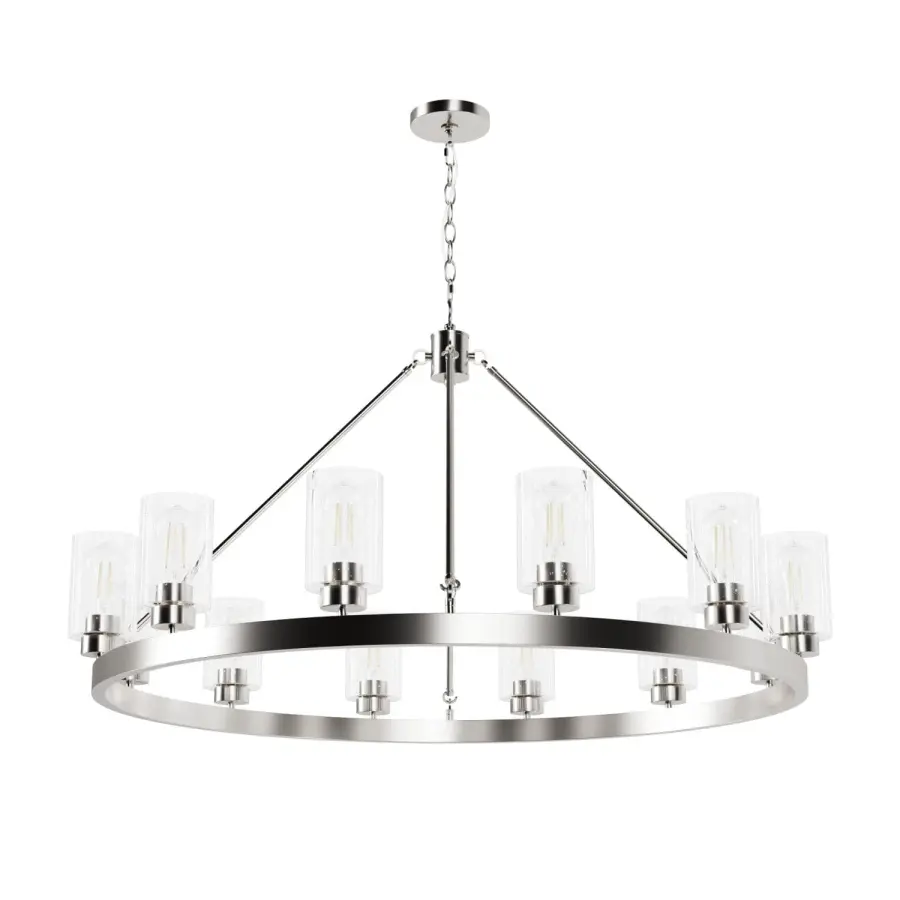 Hartland 12-Light Chandelier in Brushed Nickel - Image 1