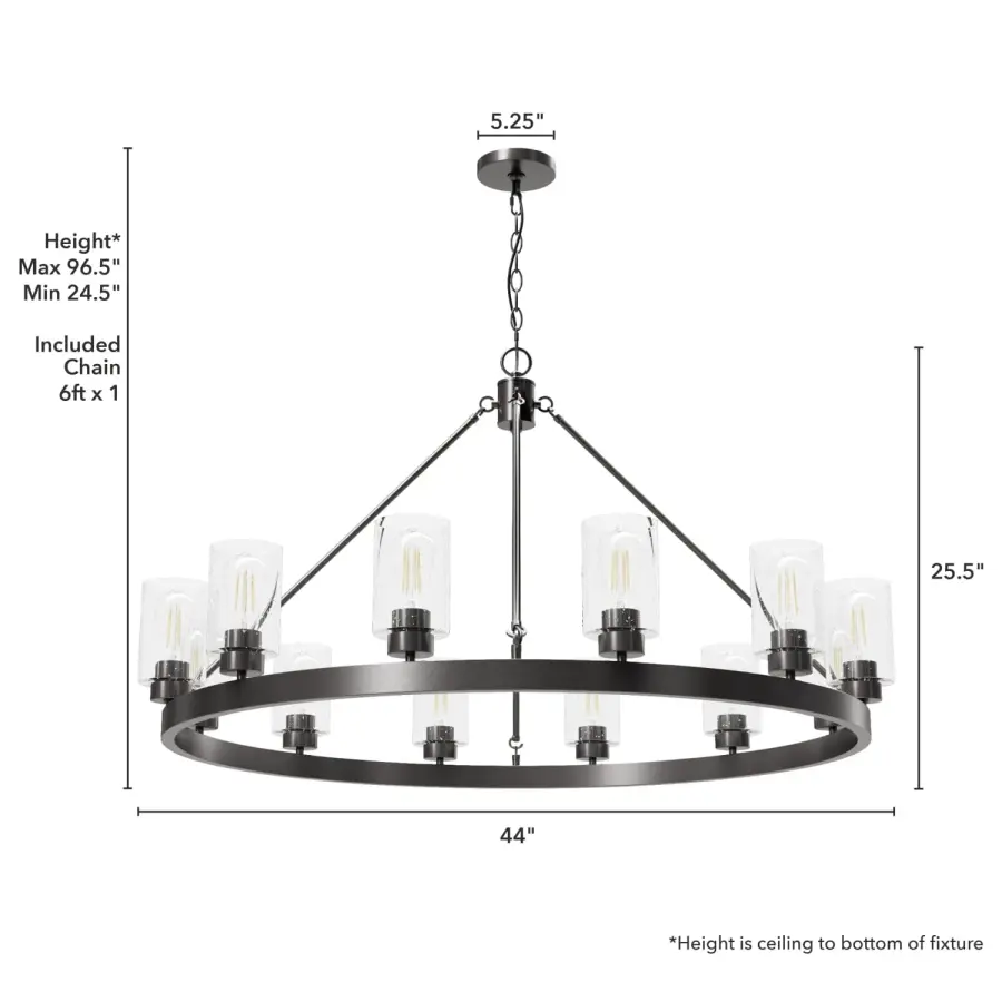 Hartland 12-Light Chandelier in Brushed Nickel - Image 11