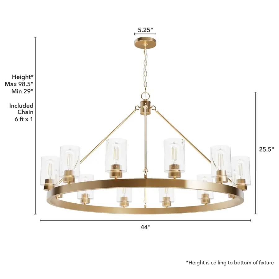 Hartland 12-Light Chandelier in Brushed Nickel - Image 12