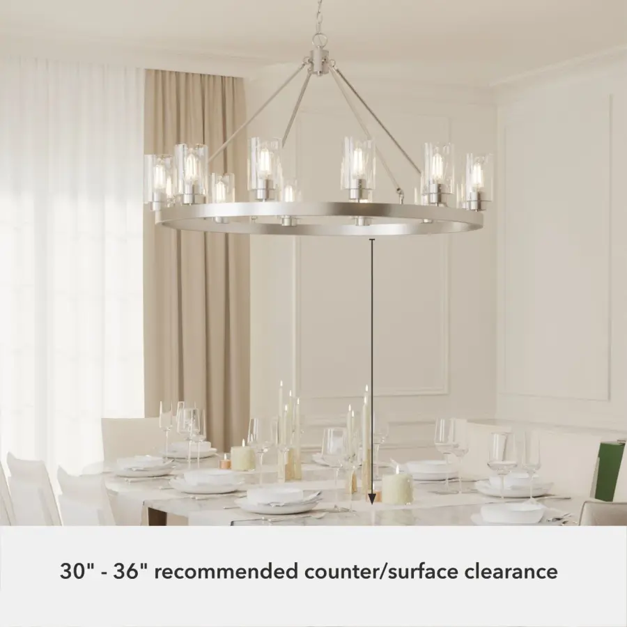 Hartland 12-Light Chandelier in Brushed Nickel - Image 13