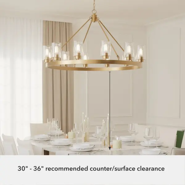 Hartland 12-Light Chandelier in Brushed Nickel - Image 15