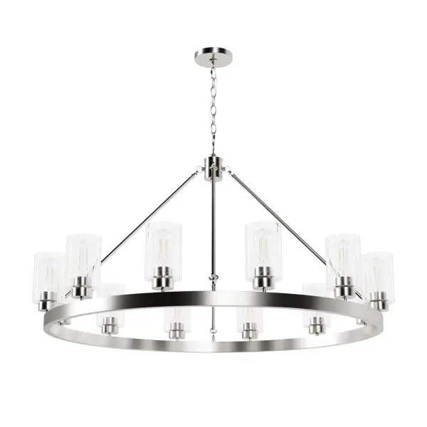 Hartland 12-Light Chandelier in Brushed Nickel - Image 17