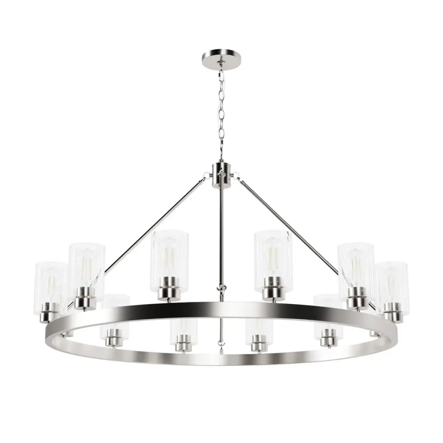 Hartland 12-Light Chandelier in Brushed Nickel - Image 17