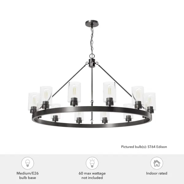 Hartland 12-Light Chandelier in Brushed Nickel - Image 8