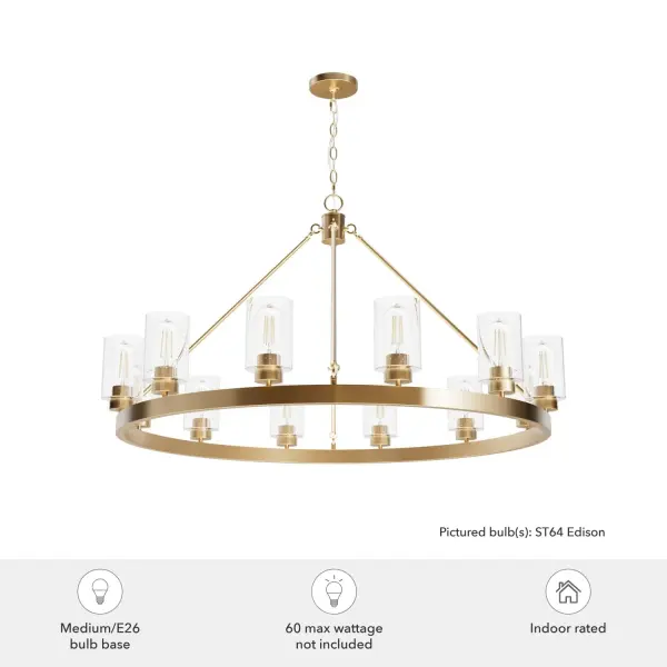 Hartland 12-Light Chandelier in Brushed Nickel - Image 9