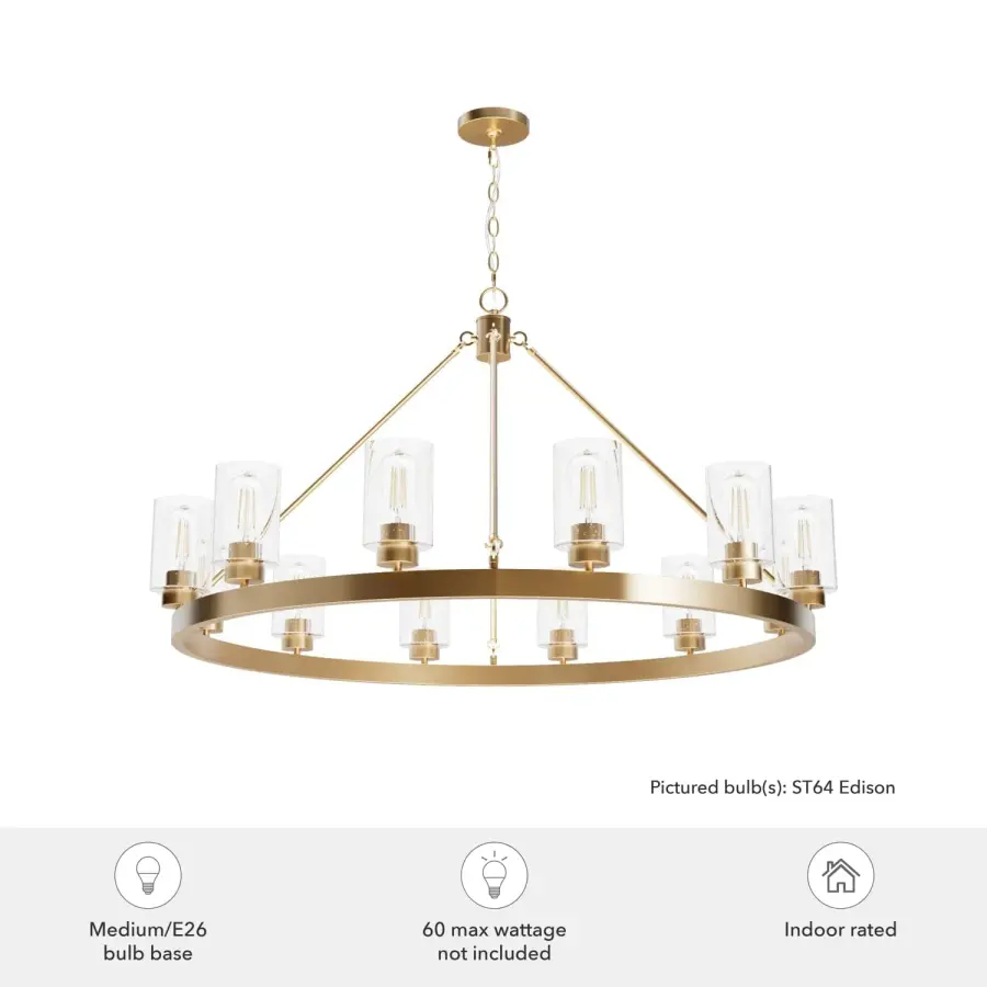 Hartland 12-Light Chandelier in Brushed Nickel - Image 9