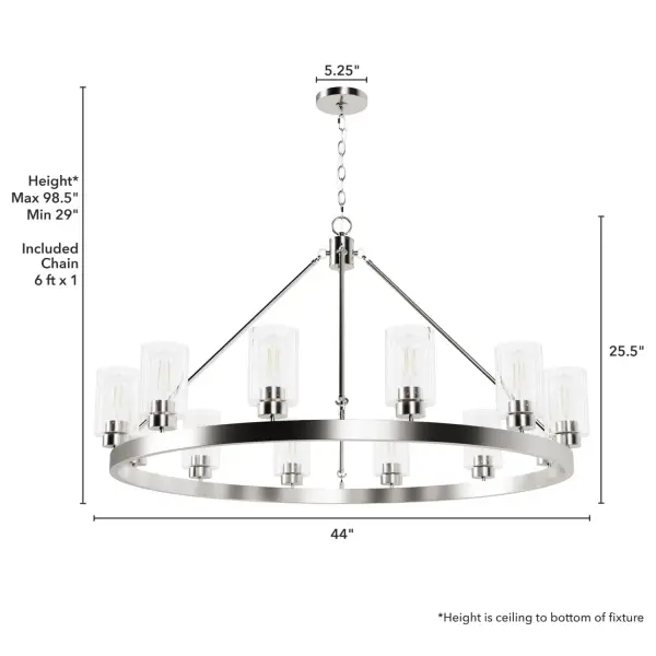 Hartland 12-Light Chandelier in Brushed Nickel - Image 10