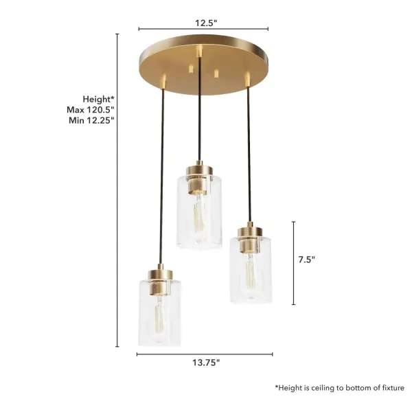Hartland Three Light Pendant in Alturas Gold - Image 11