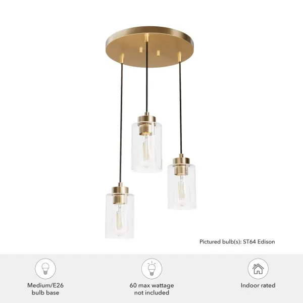 Hartland Three Light Pendant in Alturas Gold - Image 8