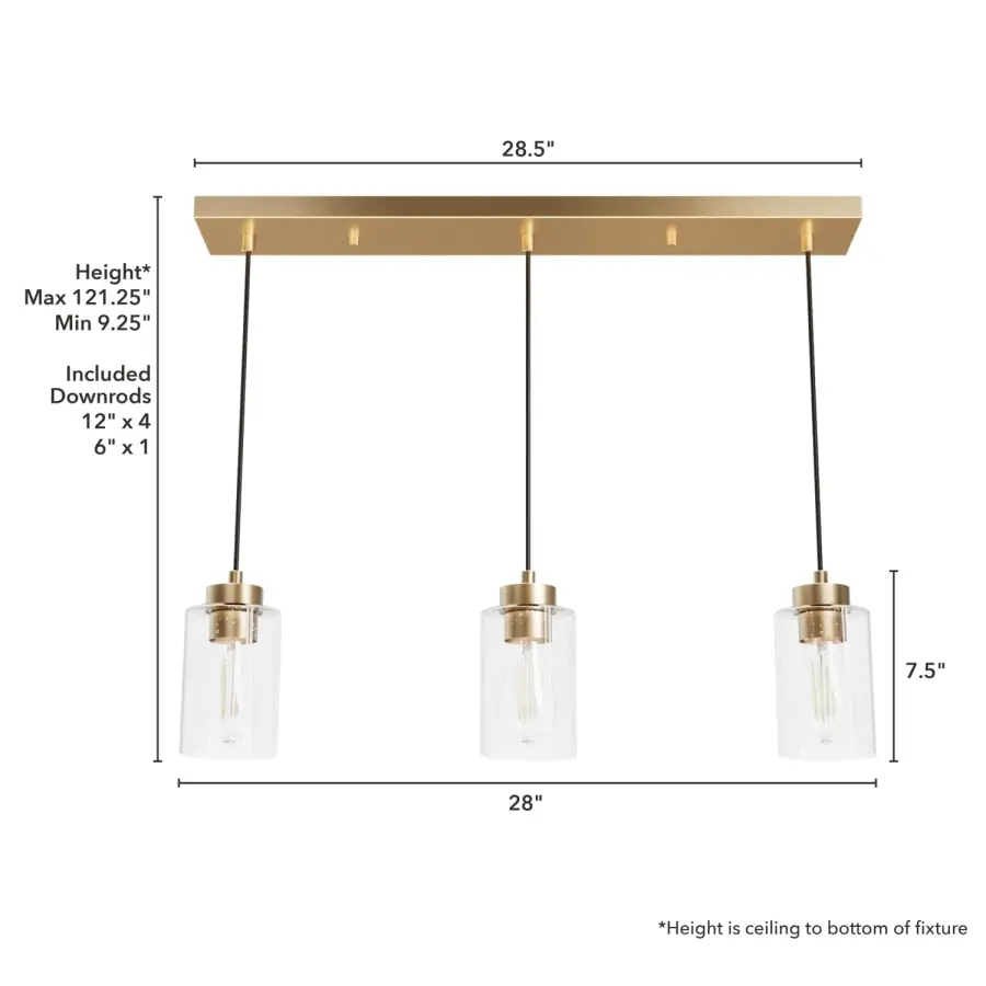 Hartland Three Light Pendant in Brushed Nickel - Image 11