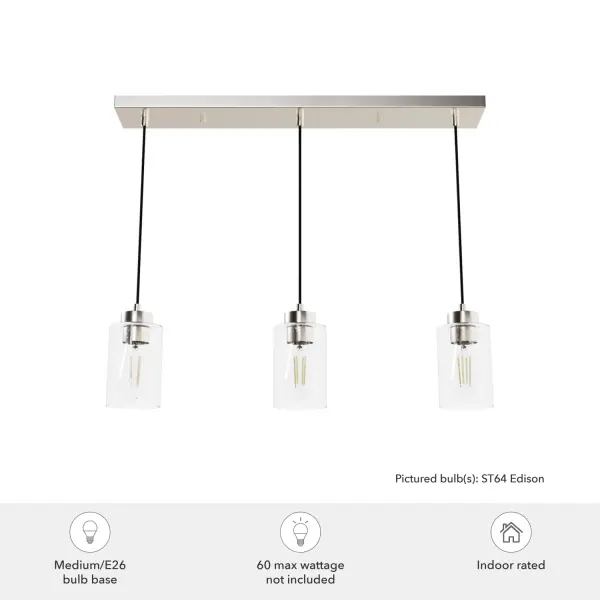 Hartland Three Light Pendant in Brushed Nickel - Image 9