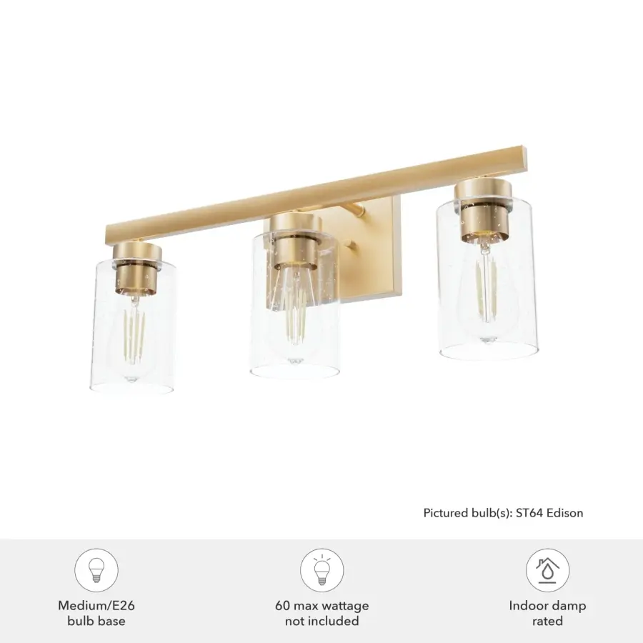 Hartland Three Light Bathroom Vanity in Noble Bronze - Image 6