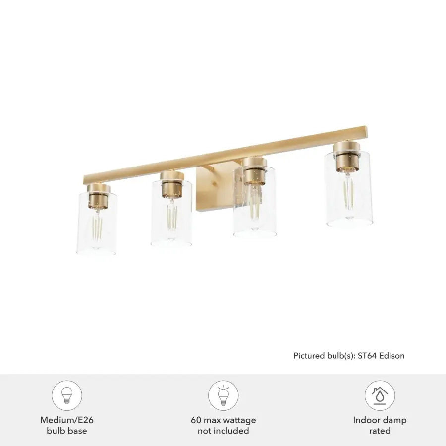 Hartland Four Light Bathroom Vanity in Noble Bronze - Image 5