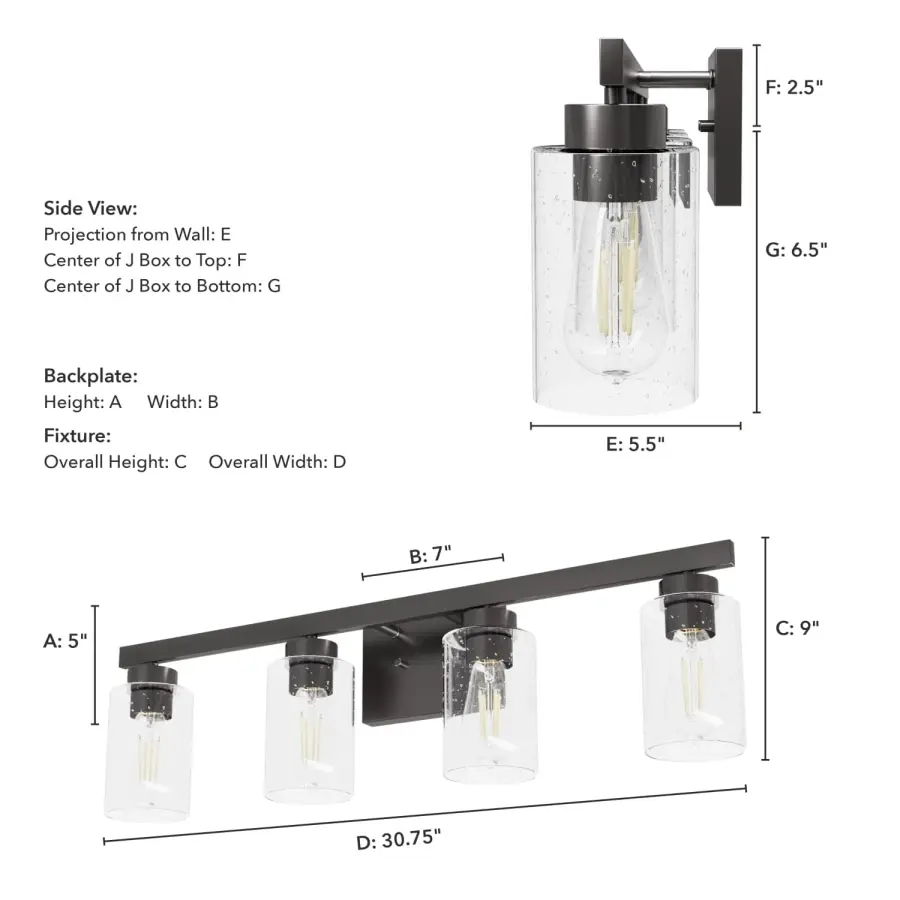 Hartland Four Light Bathroom Vanity in Noble Bronze - Image 9