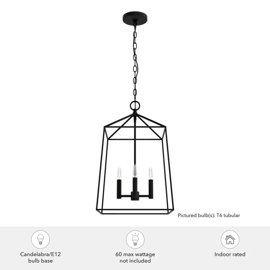 Fair Oaks Four Light Pendant in Matte Black - Image 6