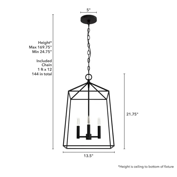 Fair Oaks Four Light Pendant in Matte Black - Image 8