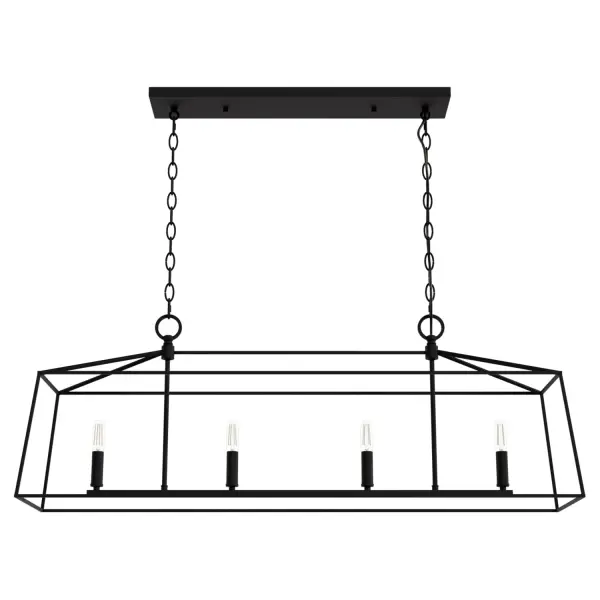 Fair Oaks Four Light Linear Chandelier in Matte Black - Image 13