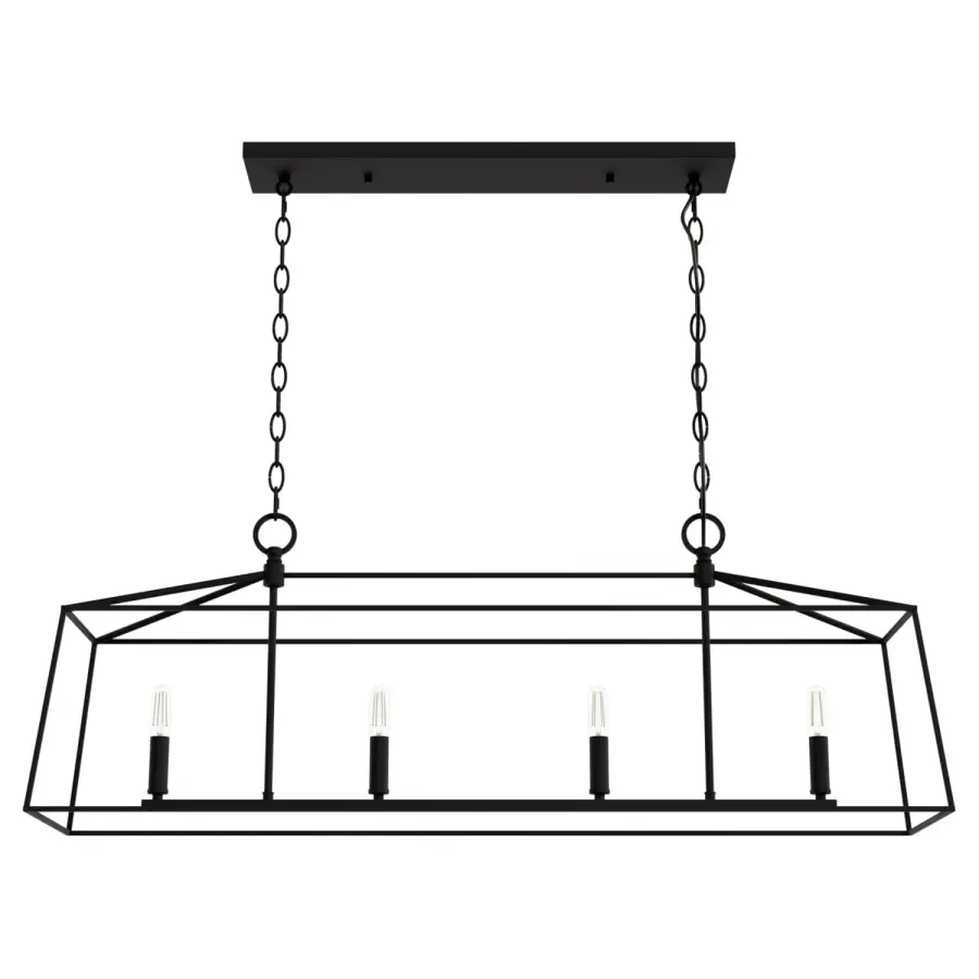 Fair Oaks Four Light Linear Chandelier in Matte Black - Image 13