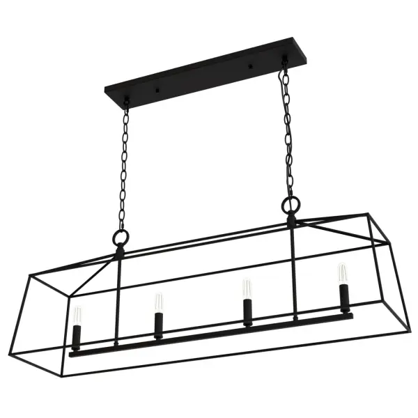 Fair Oaks Four Light Linear Chandelier in Matte Black - Image 15
