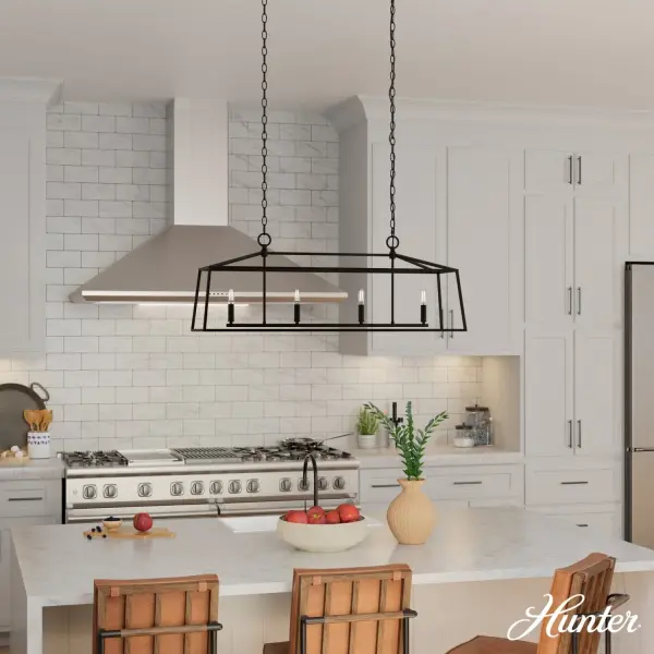Fair Oaks Four Light Linear Chandelier in Matte Black - Image 4
