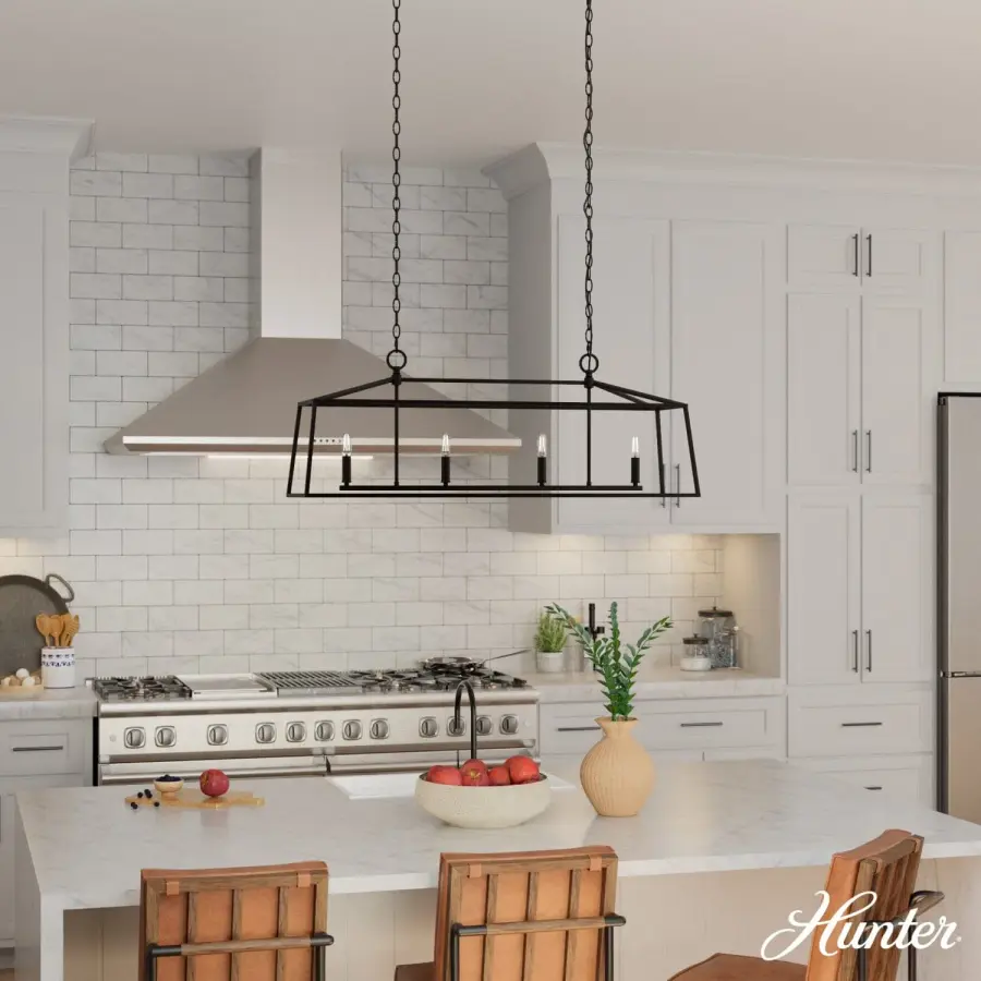 Fair Oaks Four Light Linear Chandelier in Matte Black - Image 4