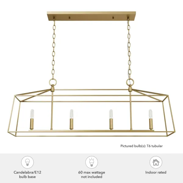 Fair Oaks Four Light Linear Chandelier in Matte Black - Image 5