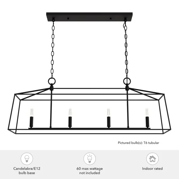 Fair Oaks Four Light Linear Chandelier in Matte Black - Image 6